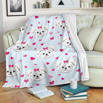 Maltese Pattern Print Design 03 Premium Blanket