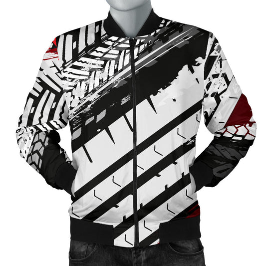 Racing Pattern Print Design A03 Men Bomber Jacket