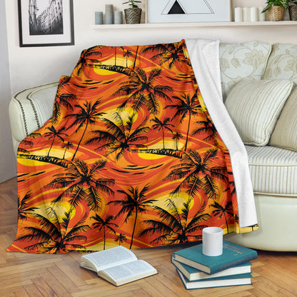 Palm Tree Pattern Print Design A02 Premium Blanket