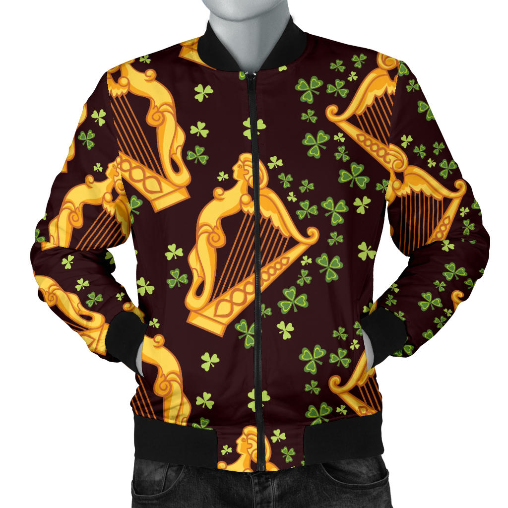 Harp Pattern Print Design 02 Men Bomber Jacket