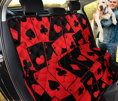 Poker Cards Pattern Print Design A01 Rear Dog Car Seat Cover Hammock