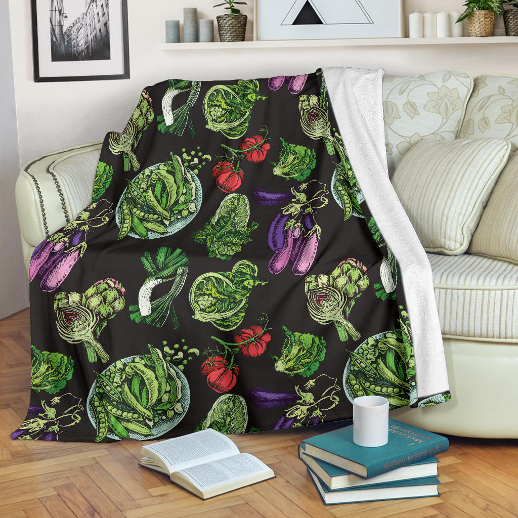 Lettuce Pattern Print Design 01 Premium Blanket