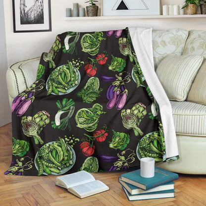 Lettuce Pattern Print Design 01 Premium Blanket