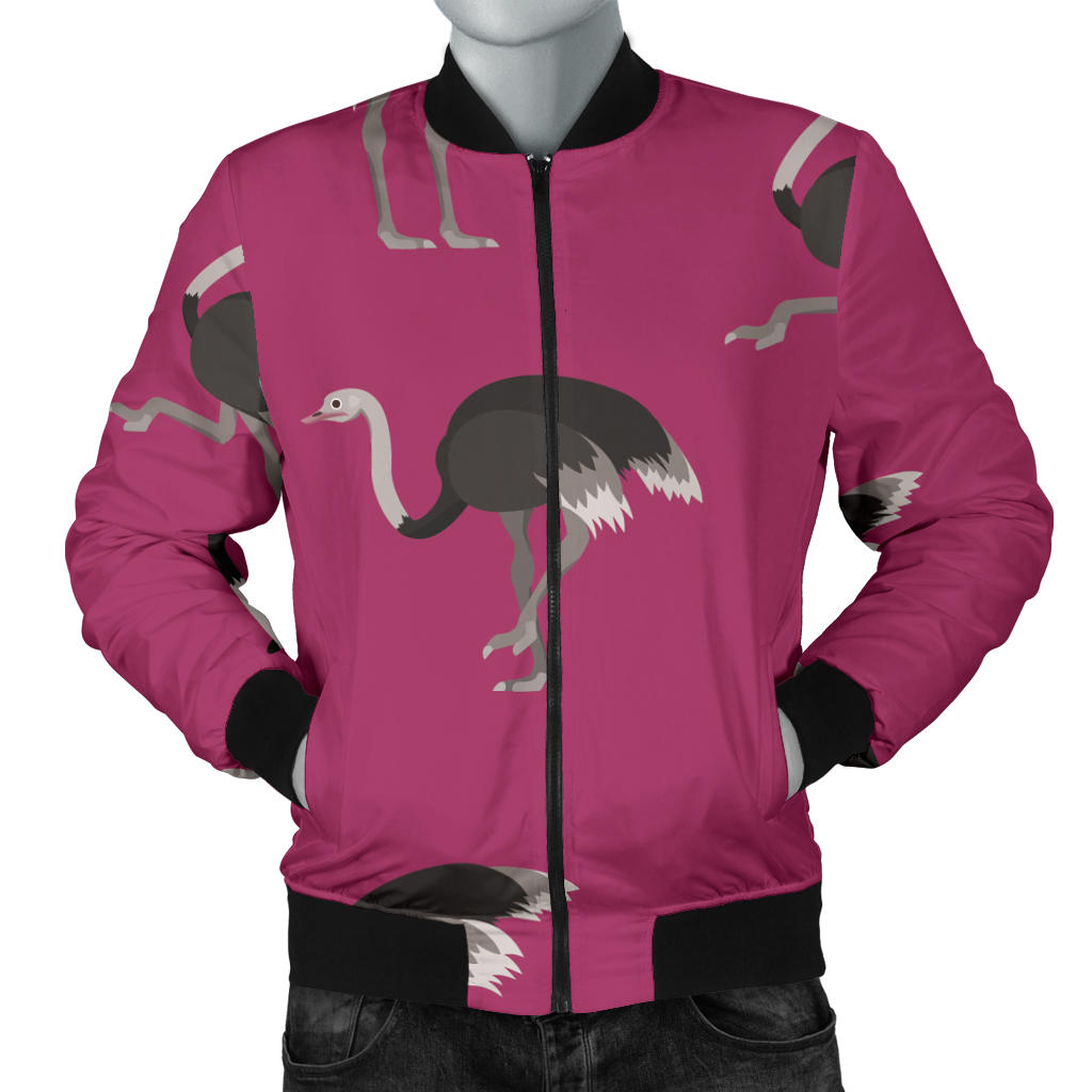 Emu Pattern Print Design 02 Men Bomber Jacket
