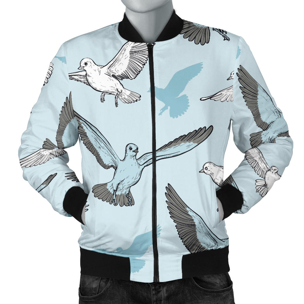 Pigeon Pattern Print Design 03 Men Bomber Jacket