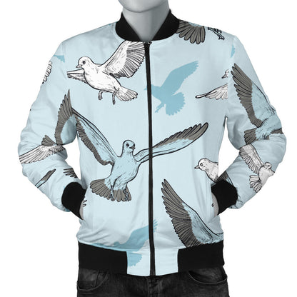 Pigeon Pattern Print Design 03 Men Bomber Jacket