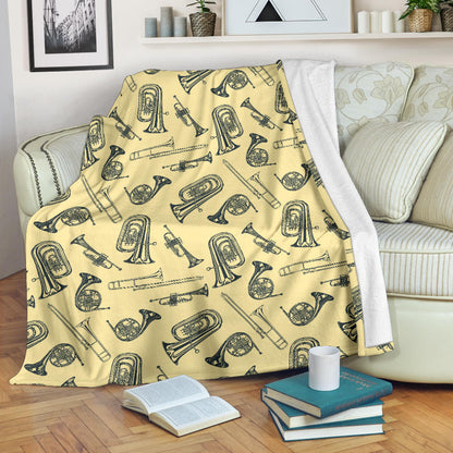 Tuba Pattern Print Design 01 Premium Blanket