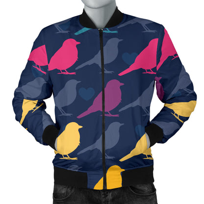 Birds Pattern Print Design 01 Men Bomber Jacket