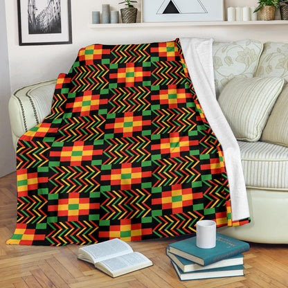 Kente Pattern Print Design 01 Premium Blanket