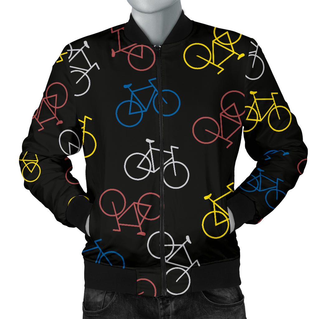 Bicycle Pattern Print Design 03 Men Bomber Jacket