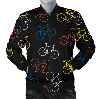 Bicycle Pattern Print Design 03 Men Bomber Jacket