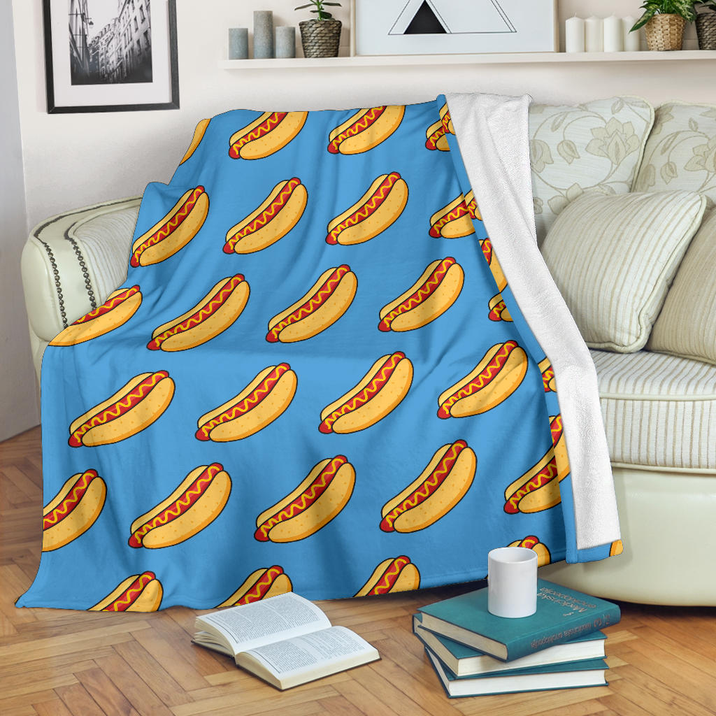 Hot Dog Pattern Print Design 02 Premium Blanket