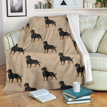 Rottweiler Pattern Print Design A01 Premium Blanket