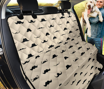Mustache Pattern Print Design A03 Rear Dog Car Seat Cover Hammock
