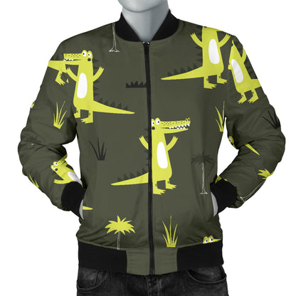 Alligator Pattern Print Design 05 Men Bomber Jacket
