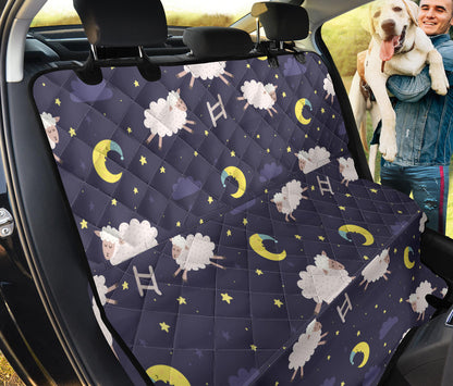 Sheep Night Pattern Print Design 02 Rear Dog Car Seat Cover Hammock