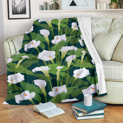 Lily Pattern Print Design 04 Premium Blanket