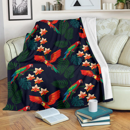 Macaw Pattern Print Design 02 Premium Blanket