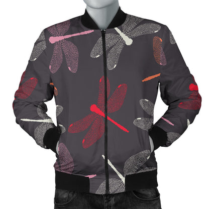 Dragonfly Pattern Print Design 01 Men Bomber Jacket
