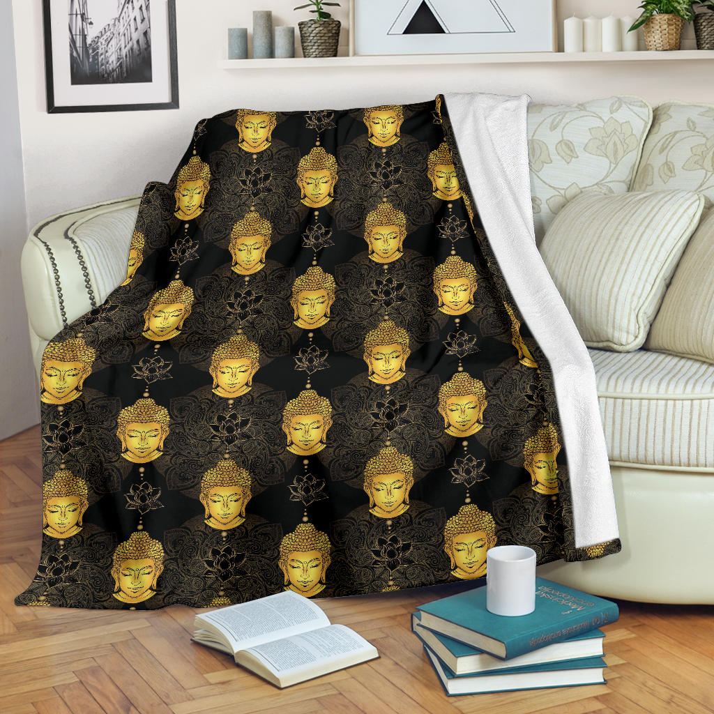 Buddha Pattern Print Design 04 Premium Blanket