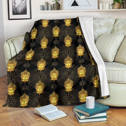 Buddha Pattern Print Design 04 Premium Blanket