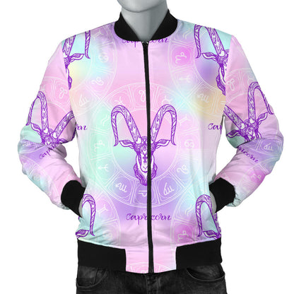 Capricorn Zodiac Pattern Print Design 02 Men Bomber Jacket