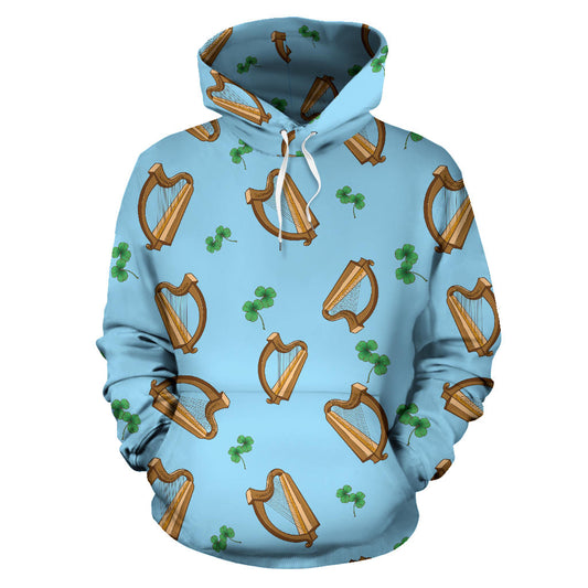 Harp Pattern Print Design 01 Pullover Hoodie