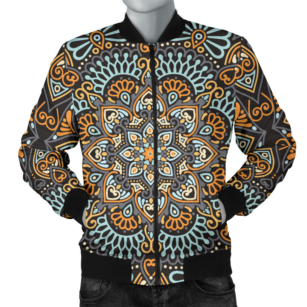 Mandala Pattern Print Design 05 Men Bomber Jacket