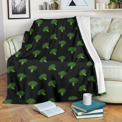 Broccoli Pattern Print Design 04 Premium Blanket