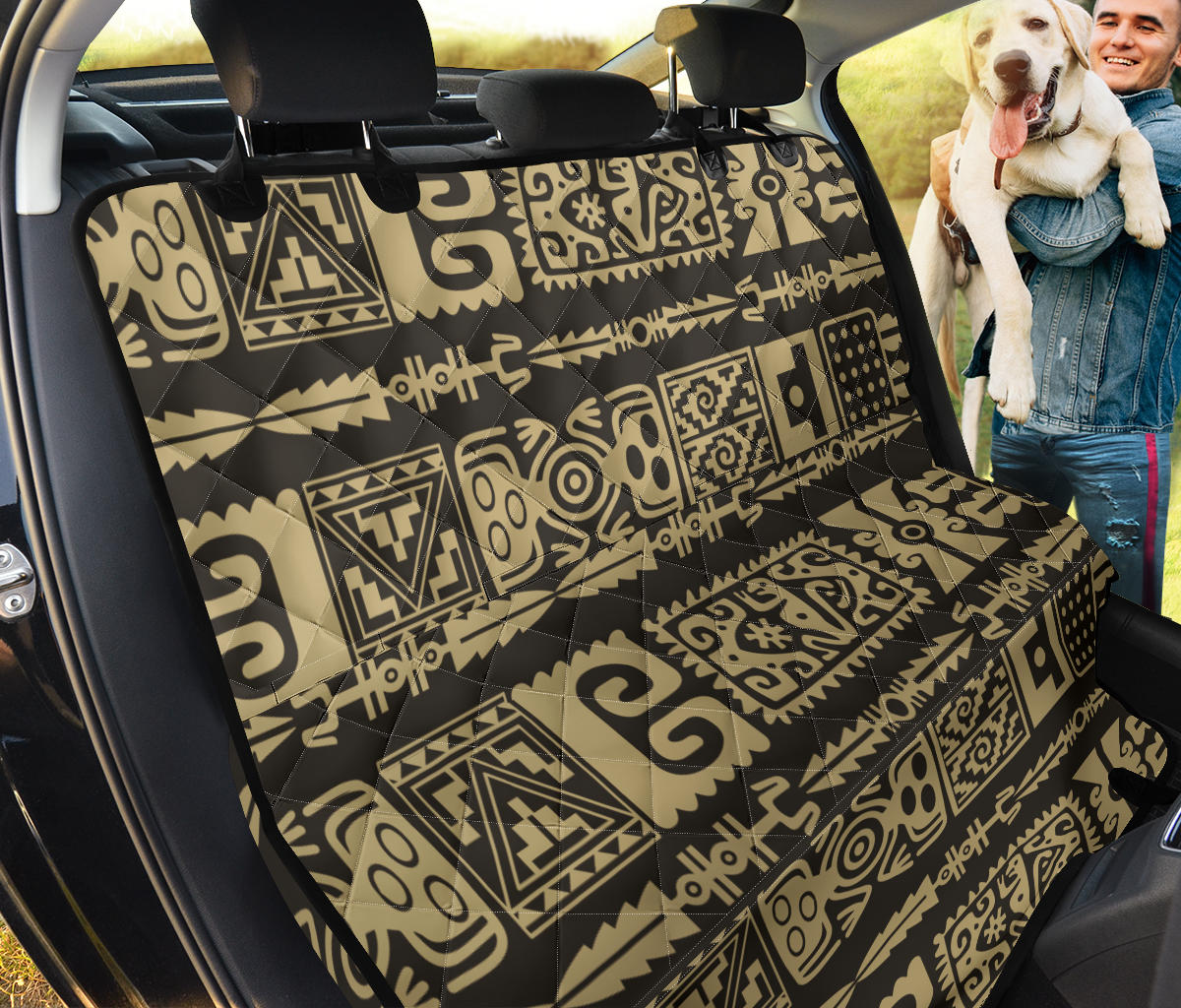 Mayan Pattern Print Design 03 Rear Dog Car Seat Cover Hammock