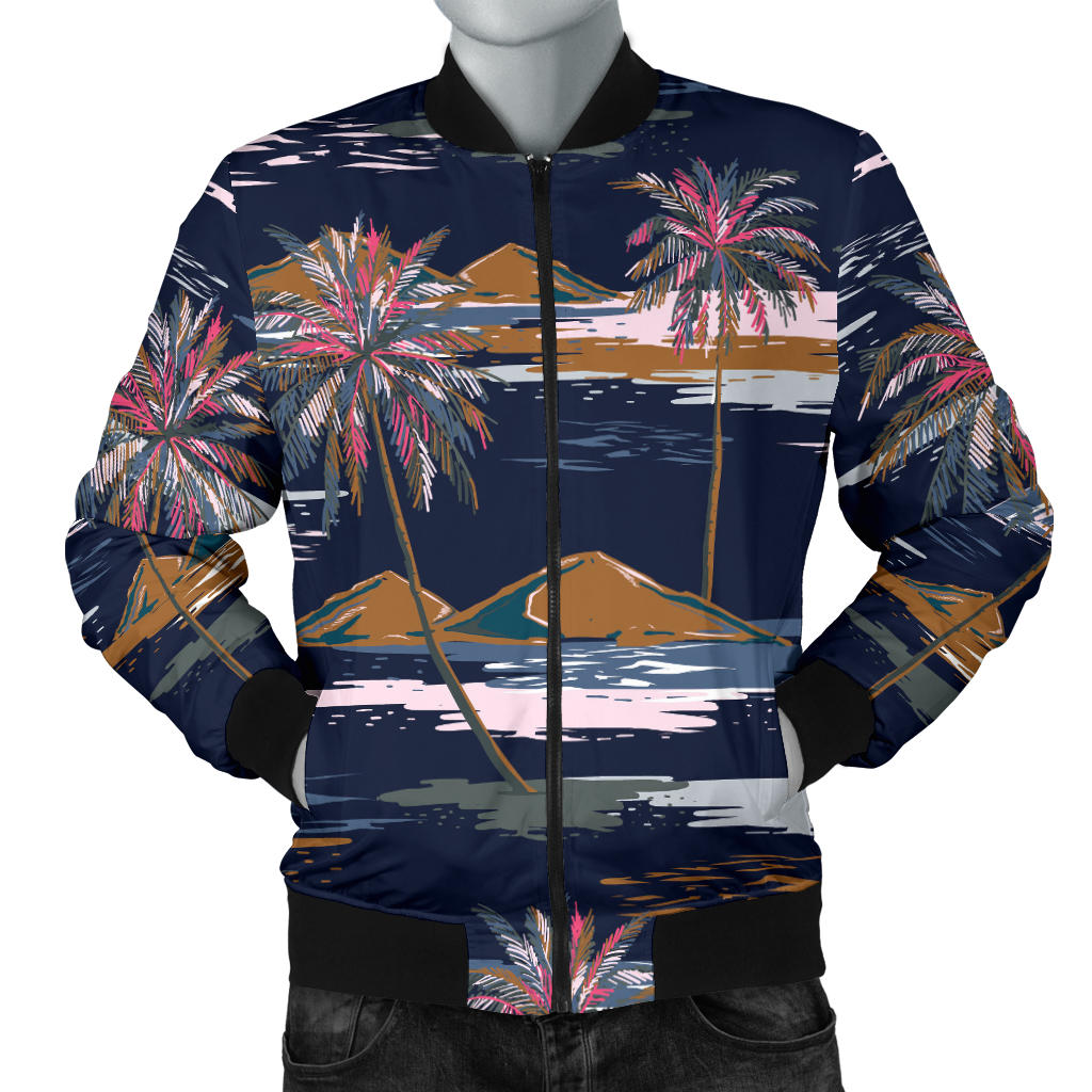Pacific island Pattern Print Design A06 Men Bomber Jacket