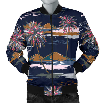 Pacific island Pattern Print Design A06 Men Bomber Jacket