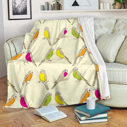 Parakeet Pattern Print Design A01 Premium Blanket