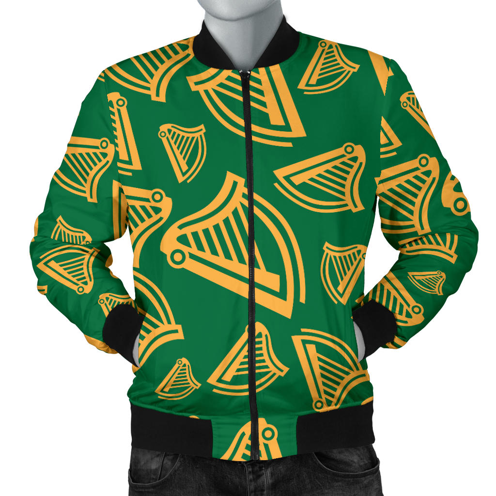 Harp Pattern Print Design 03 Men Bomber Jacket