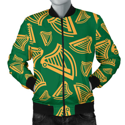 Harp Pattern Print Design 03 Men Bomber Jacket