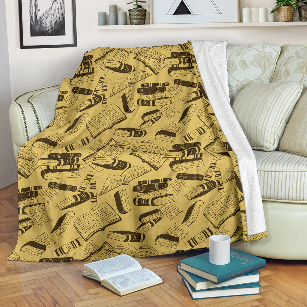 Book Pattern Print Design 02 Premium Blanket