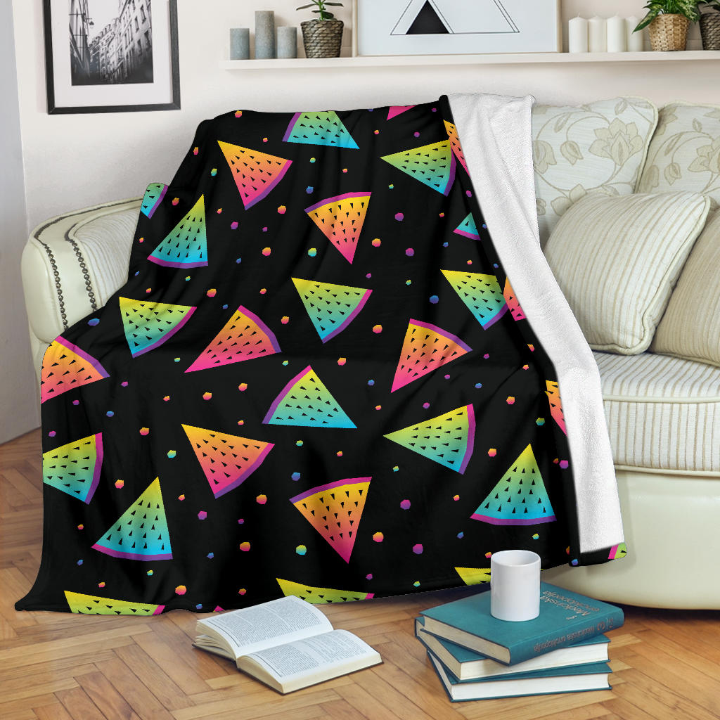 Rainbow Watermelon Pattern Print Design A04 Premium Blanket