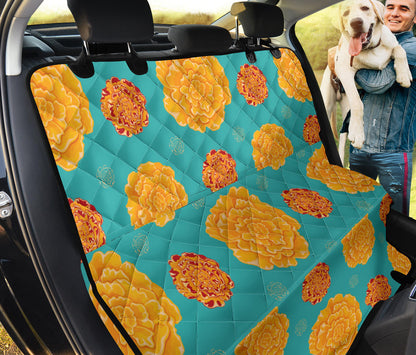 Marigold Pattern Print Design 02 Rear Dog Car Seat Cover Hammock
