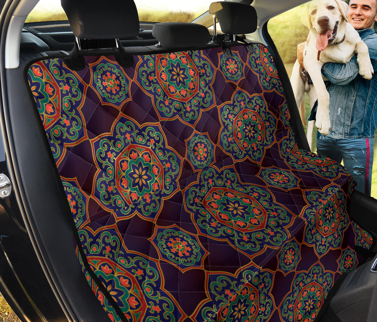 Medallion Pattern Print Design 03 Rear Dog Car Seat Cover Hammock