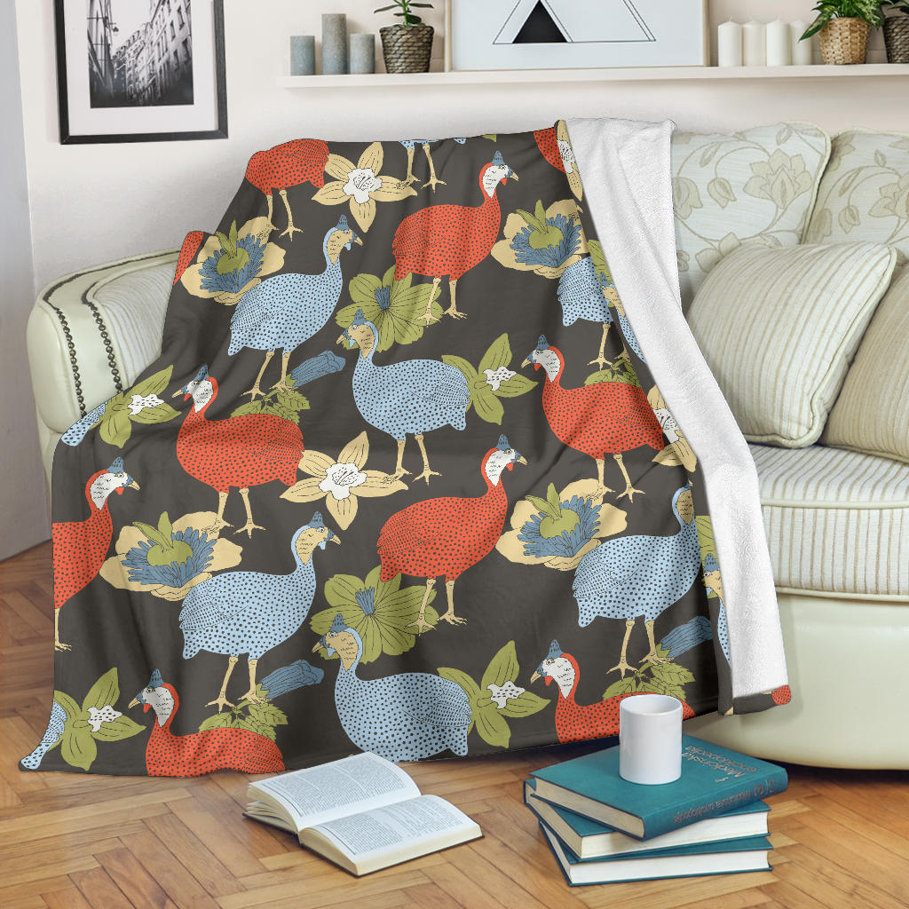 Guinea Fowl Pattern Print Design 02 Premium Blanket