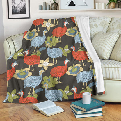 Guinea Fowl Pattern Print Design 02 Premium Blanket