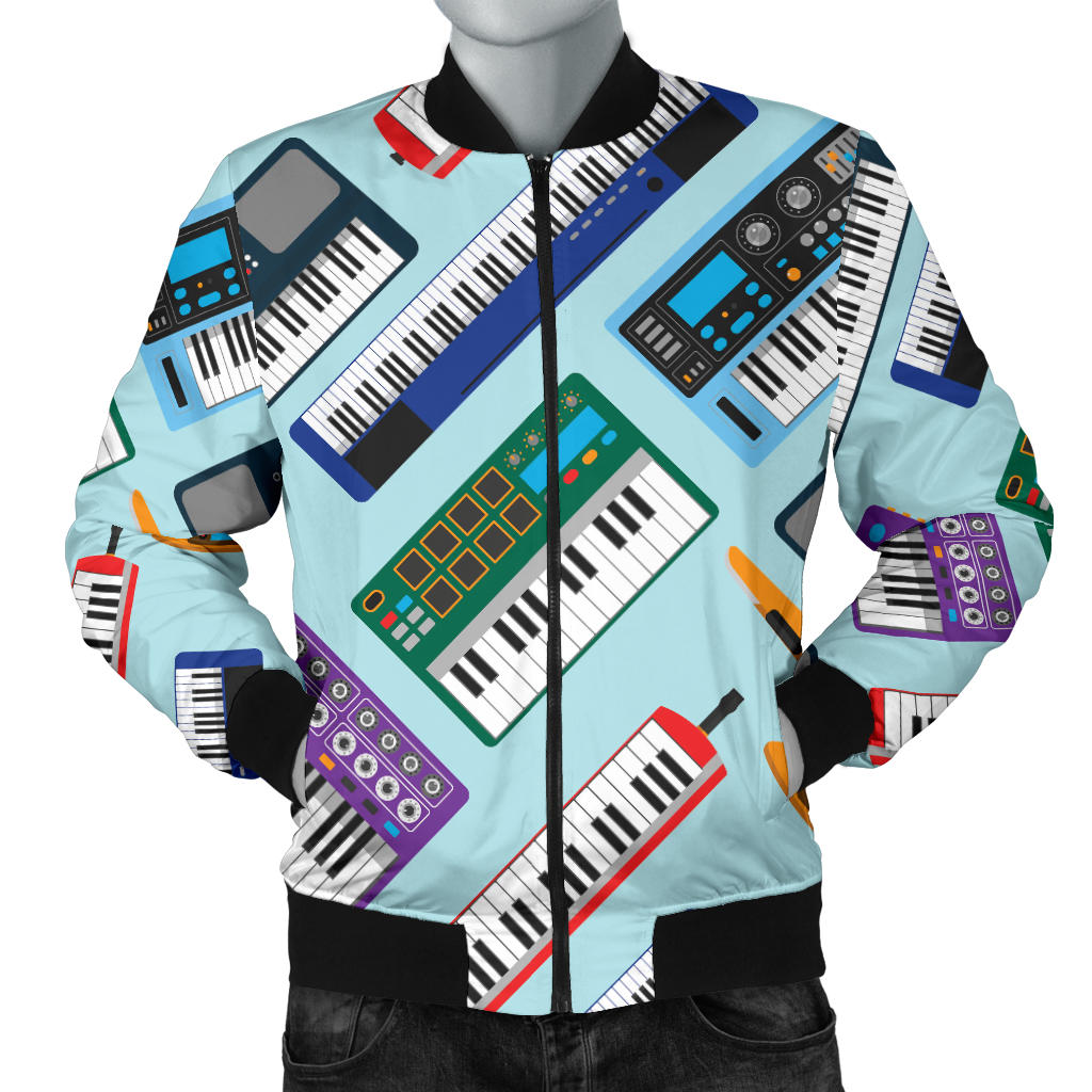 Synthesizer Pattern Print Design 02 Men Bomber Jacket