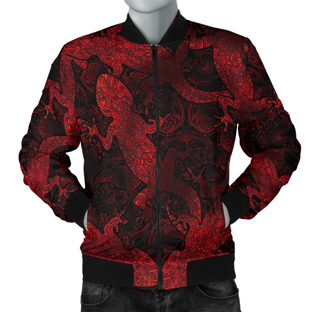 Gecko Pattern Print Design 04 Men Bomber Jacket