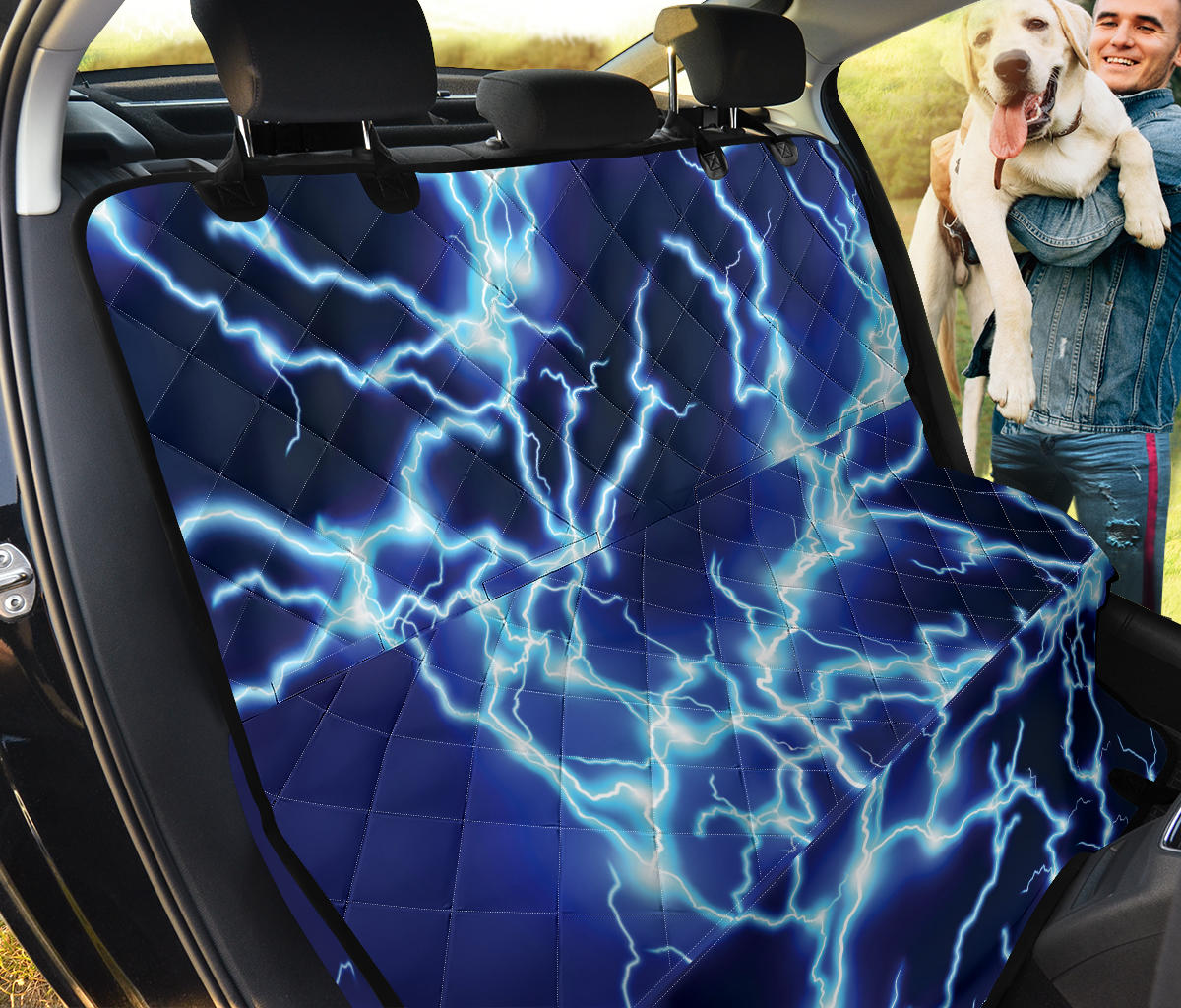 Lightning Thunder Pattern Print Design 04 Rear Dog Car Seat Cover Hammock