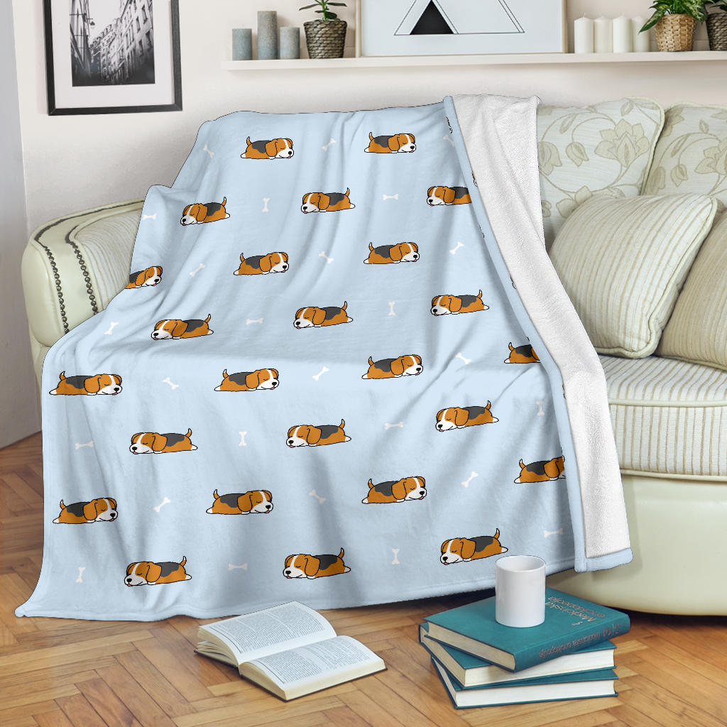 Beagle Pattern Print Design 06 Premium Blanket