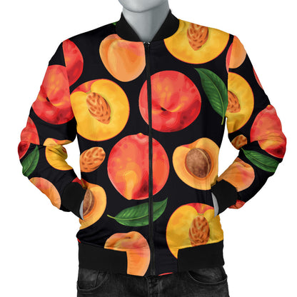 Peach Pattern Print Design A02 Men Bomber Jacket
