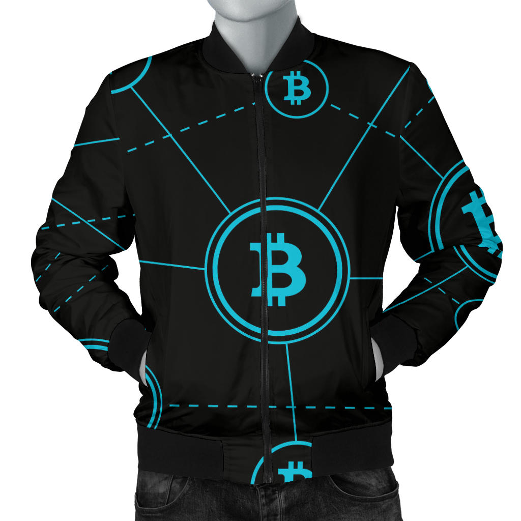 Cryptocurrency Pattern Print Design 01 Men Bomber Jacket