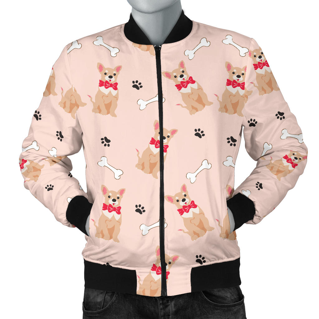 Chihuahua Pattern Print Design 04 Men Bomber Jacket
