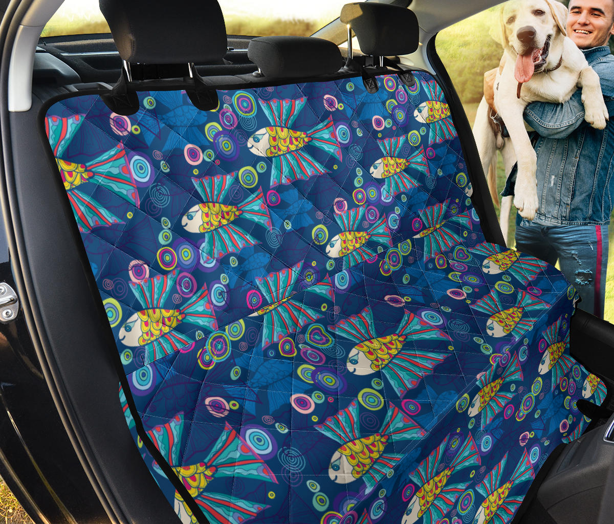 Flying Fish Pattern Print Design 01 Rear Dog Car Seat Cover Hammock