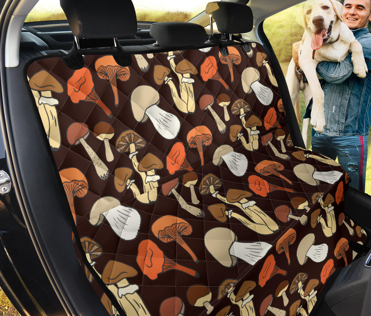 Mushroom Pattern Print Design A05 Rear Dog Car Seat Cover Hammock